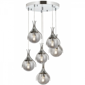 AVONNI AV-60161-6KT Krom Kaplama Modern Avize, E27, Metal, Cam, 50cm