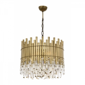 AVONNI AV-60162-E40 Eskitme Kaplama Klasik Avize, E27, Metal, Kristal, 40cm