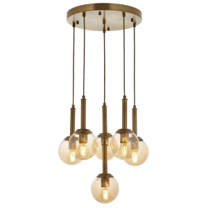 AVONNI AV-60216-6ET Eskitme Kaplama Modern Avize, E27, Metal, Cam, 50cm