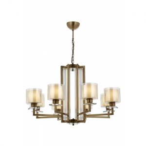 AVONNI AV-60190-8E Eskitme Kaplama Modern Avize, E27, Metal, Cam, 80cm