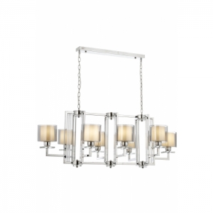 AVONNI AV-60190-8K-YM Krom Kaplama Modern Avize, E27, Metal, Cam, 110x60cm