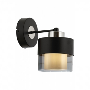 AVONNI AP-60193-1BSY Siyah Boyalı Aplik, E27, Metal, Cam, 14x19cm