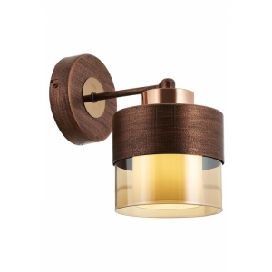 AVONNI AP-60193-1CPR Bakır Patina Boyalı Aplik, E27, Metal, Cam, 14x19cm