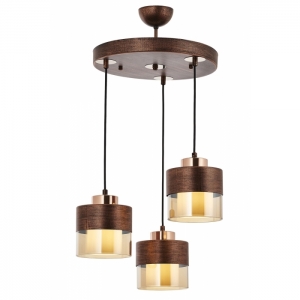 AVONNI AV-60193-3T-CPR Bakır Patina Boyalı Modern Avize, E27, Metal, Cam, 40cm