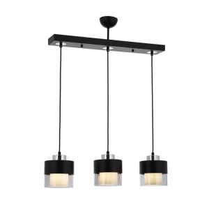 AVONNI AV-60193-3Y-BSY Siyah Boyalı Modern Avize, E27, Metal, Cam, 70x15cm