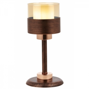 AVONNI ML-60193-1CPR Bakır Patina Boyalı Masa Lambası, E27, Metal, Cam, 16cm