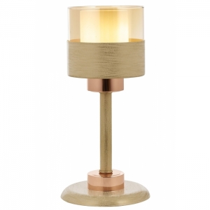 AVONNI ML-60193-1KRM Krem Boyalı Masa Lambası, E27, Metal, Cam, 16cm