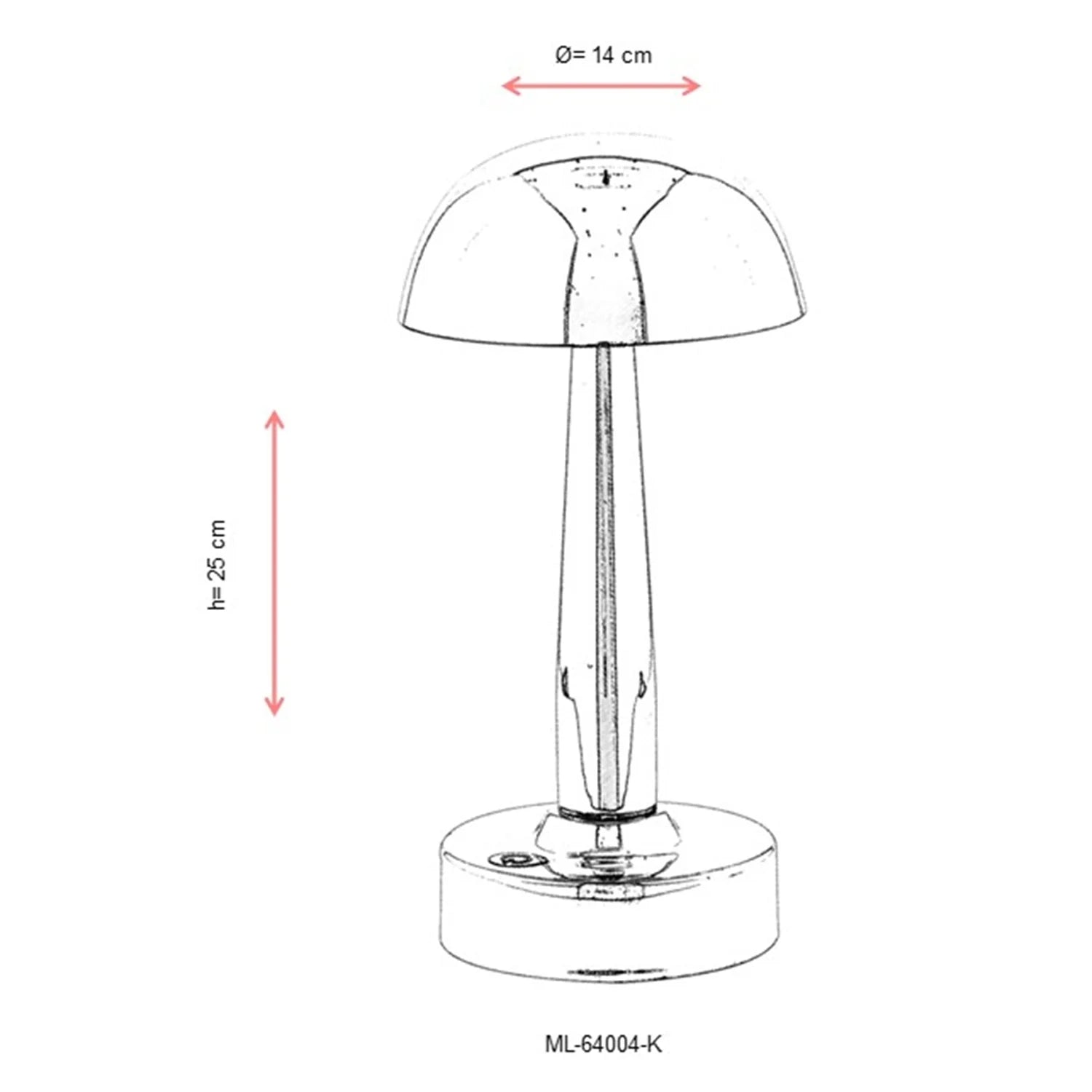 AVONNI ML-64004-K Krom Kaplama Masa Lambası, LED, Metal, 14cm