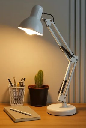 Akrobat E27 Duy Beyaz Renk Masa Lambası Led Ampul Dahil
