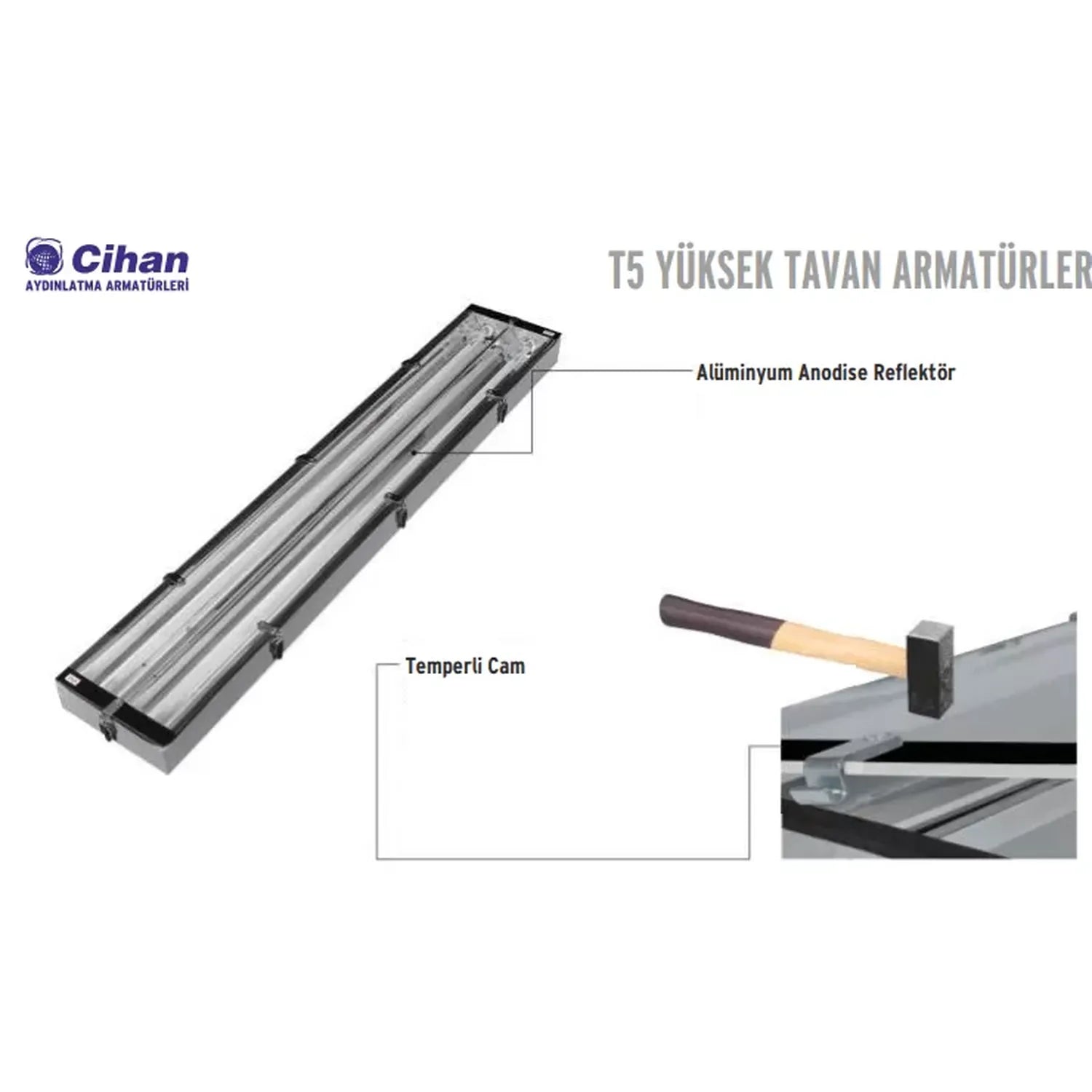 1 Adet 4x54 Yüksek Tavan Armatürü - Philips Elektronik Balastlı -