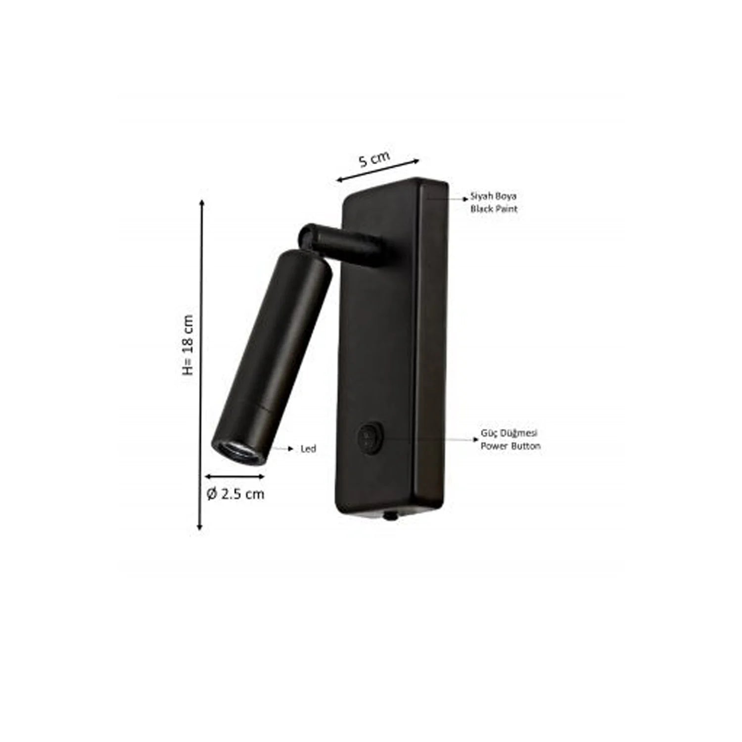 Avonni Siyah Boyalı Aplik AVONNI AP-65253-BSY-LED