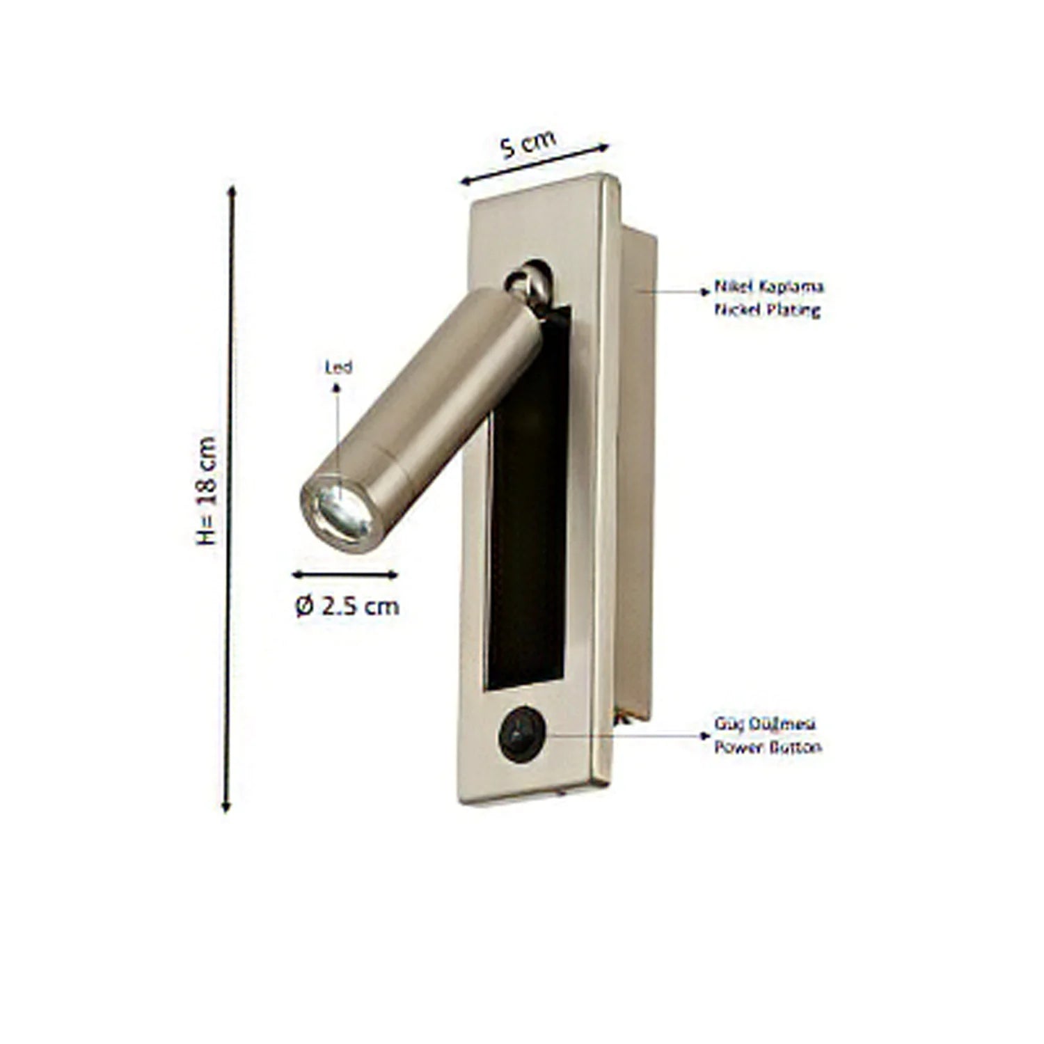 Avonni Nikel Kaplama Aplik AVONNI AP-65254-N-LED