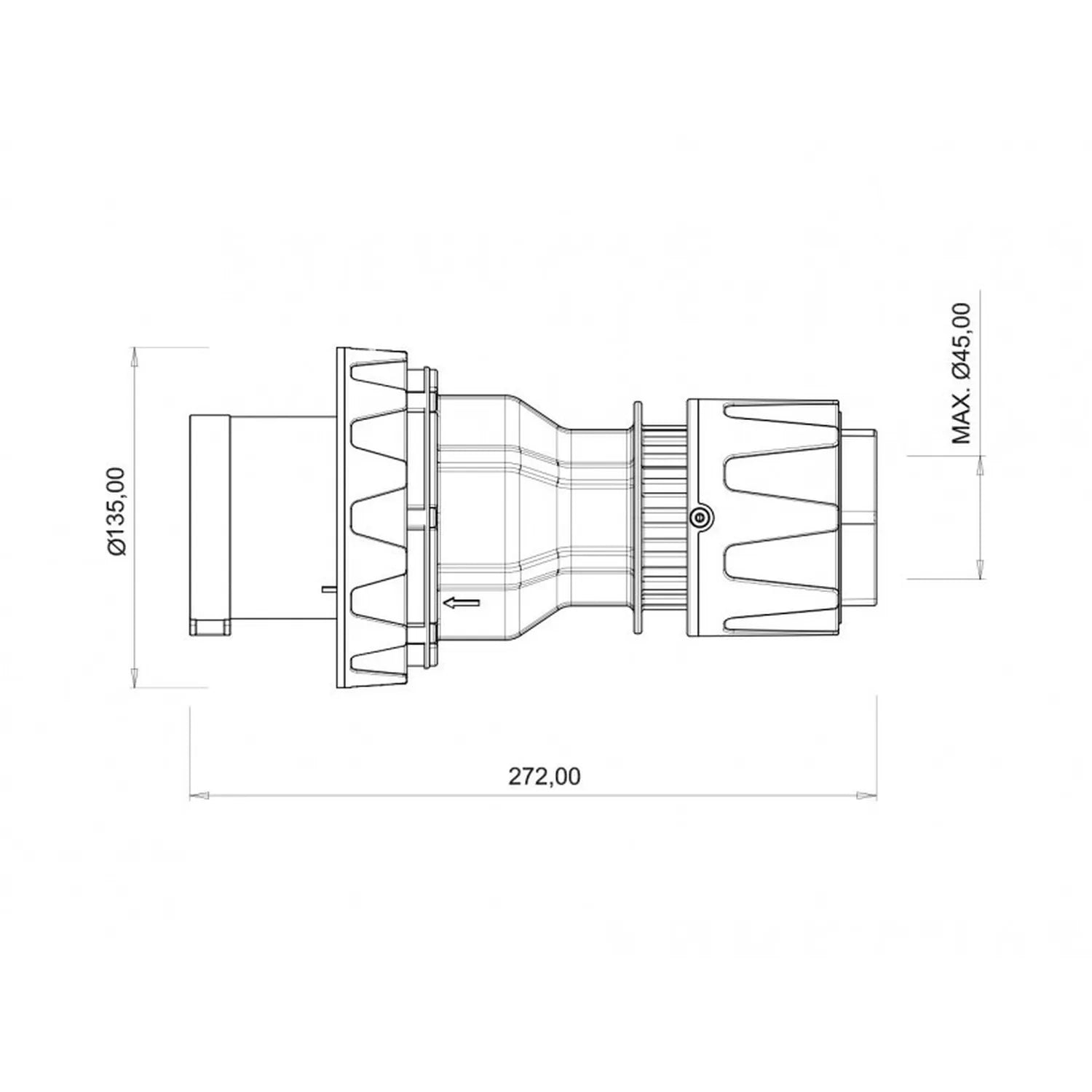 Bemis CEE Norm Seri 4/125A. Düz Fiş BC1-6504-7011