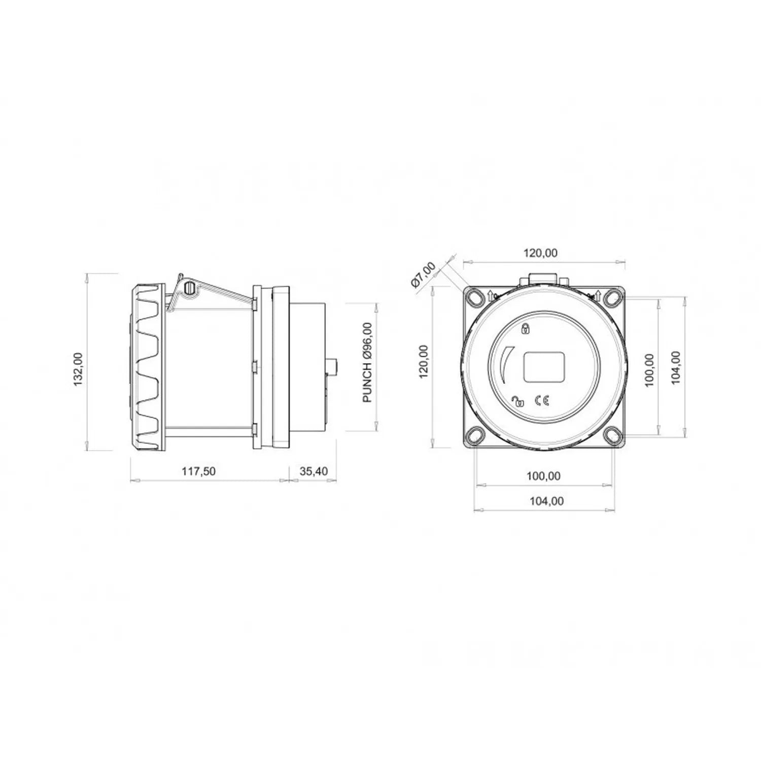 Bemis CEE Norm Seri 5/125A. Makine Priz BC1-6505-7413