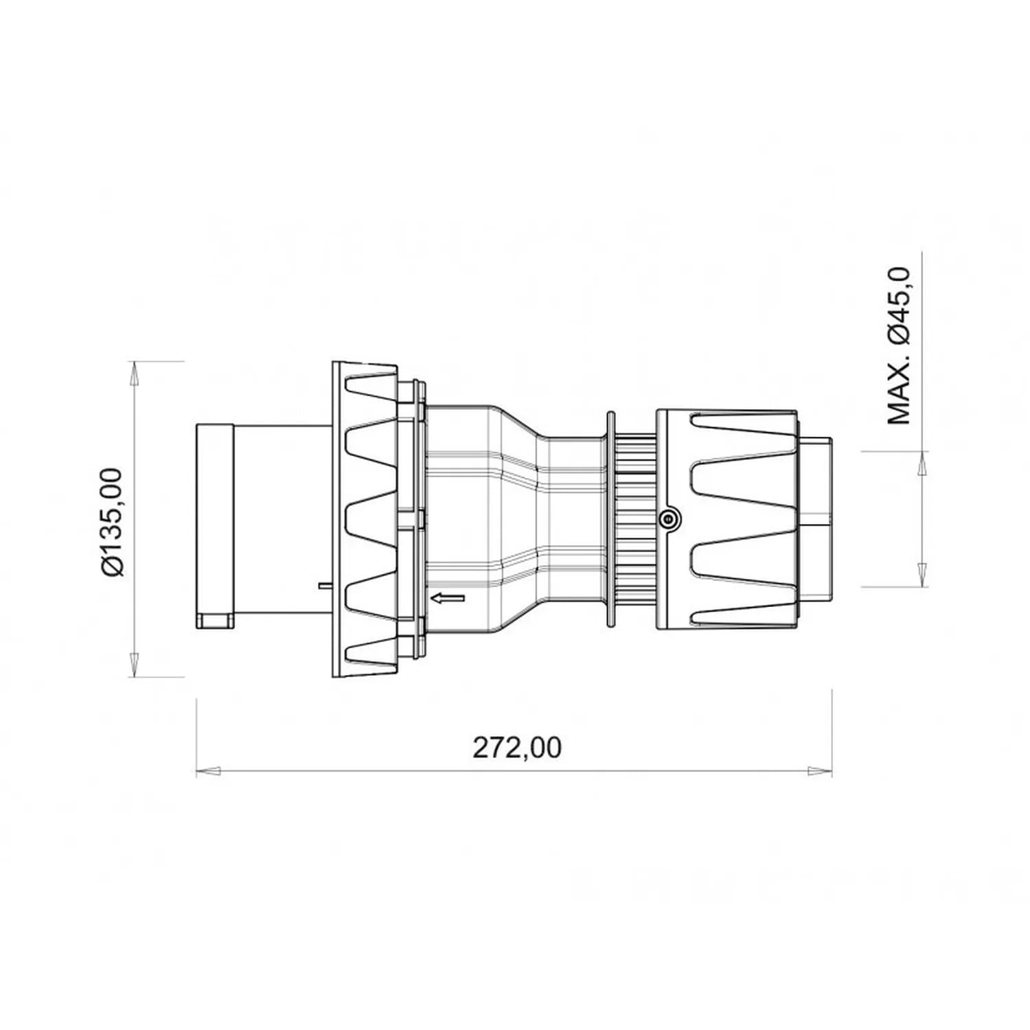 Bemis CEE Norm Seri 3/125A. Düz Fiş BCS-6403-7011