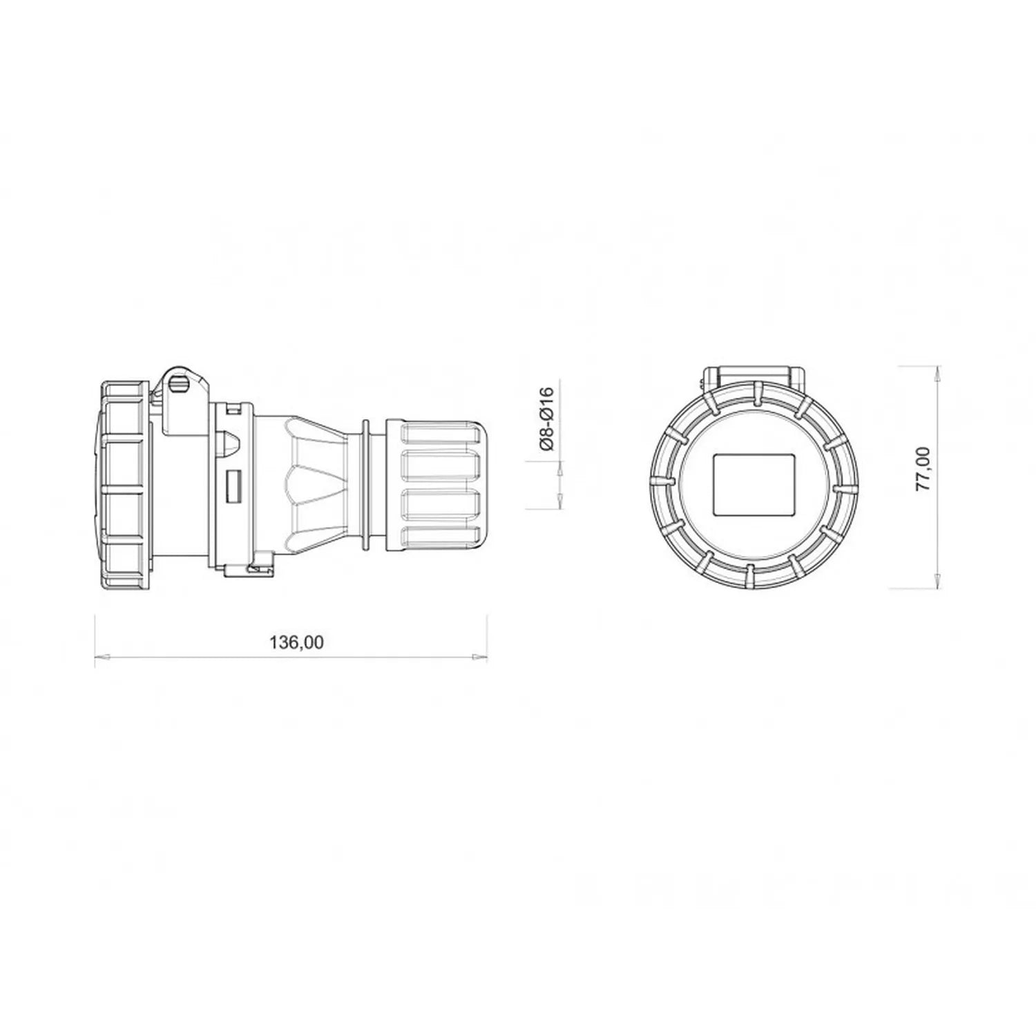 Bemis CEE Norm Seri 2/32A. Uzatma Priz BC1-3102-7312