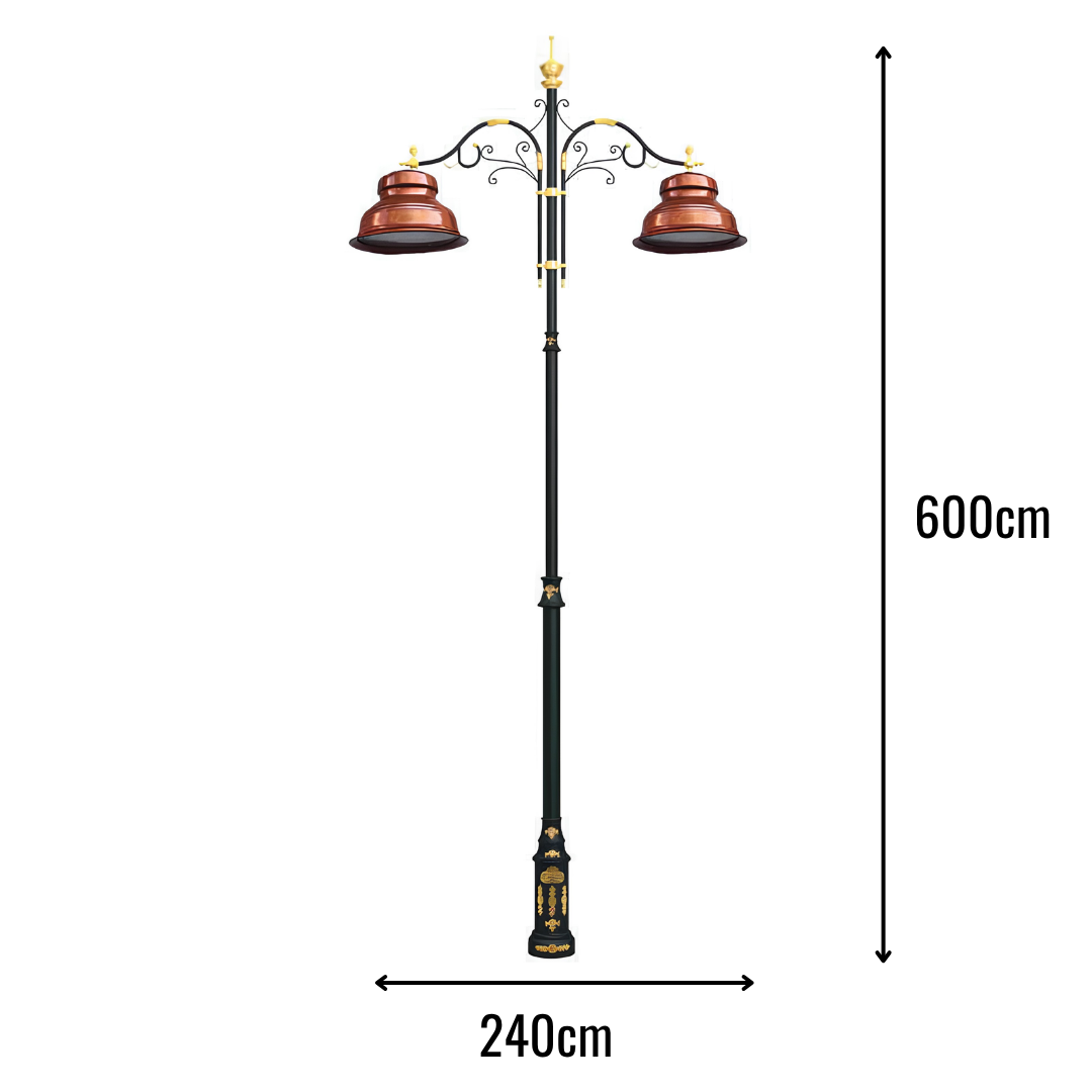 Zerpa Alüminyum Bakır Sıvamalı Çan 40w x2 Ledli İkili Direk Z 21020
