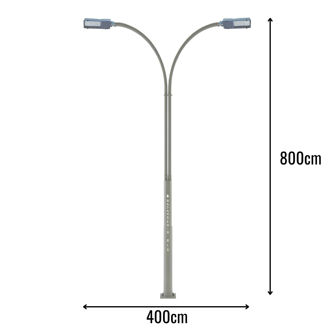 Zerpa S3 Sokak Armatürlü 60w x2 Powerled İkili Direk Z 21030