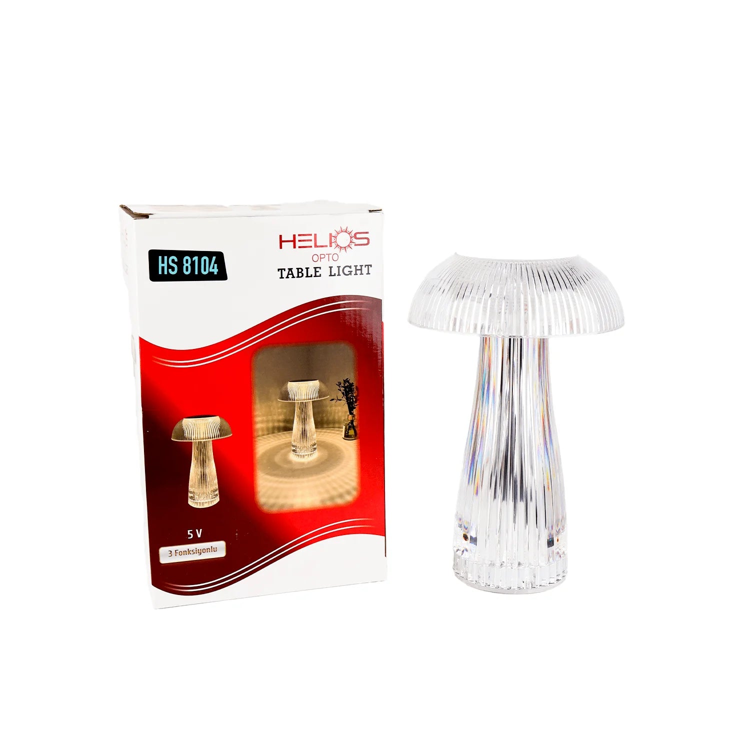 Helios Opto Şarjlı Dimlenebilir Üç Fonksiyonlu Dekoratif Masa Lambası HS 8104