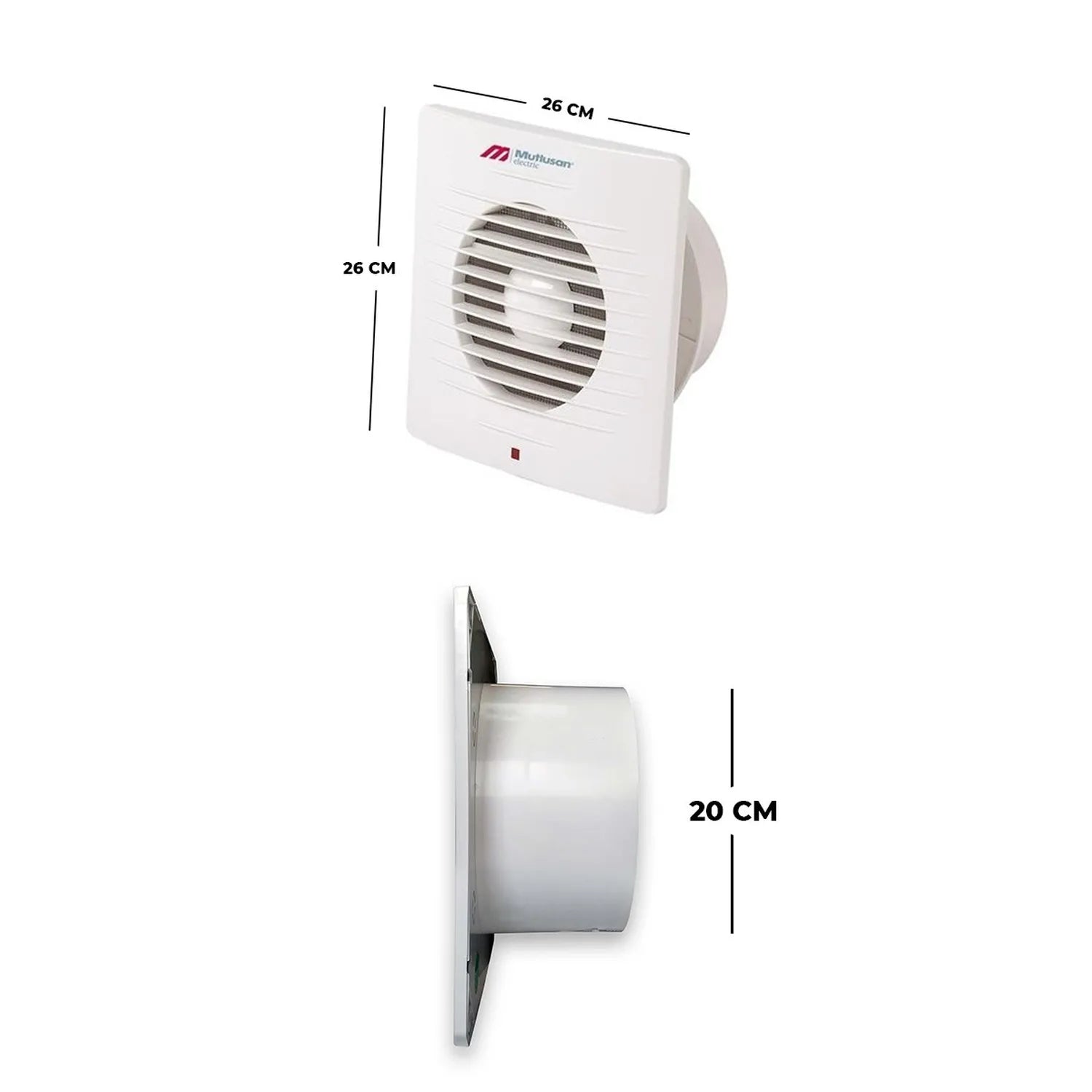 Mutlusan 200 mm Mutfak, Banyo ve Tuvalet Aspiratörü