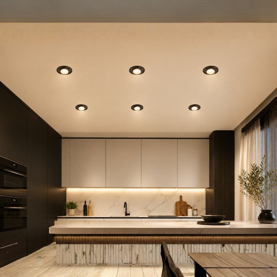 Kendal Siyah Yuvarlak Spot Kasası + GU5.3 Led Ampul Günışığı KDA857