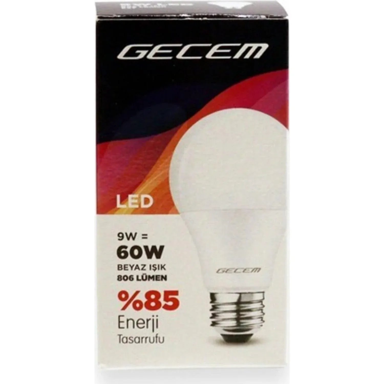 Gecem 9W E27 Duylu Led Ampül 6500K Beyaz Renk 10'lu