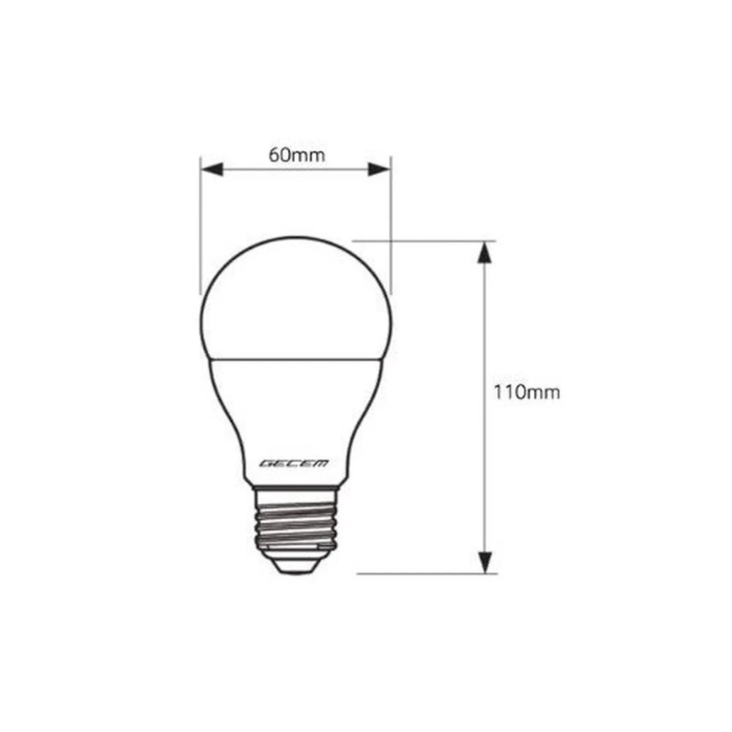 Gecem 9W E27 Duylu Led Ampül 3000K Günışığı Rengi 10'lu