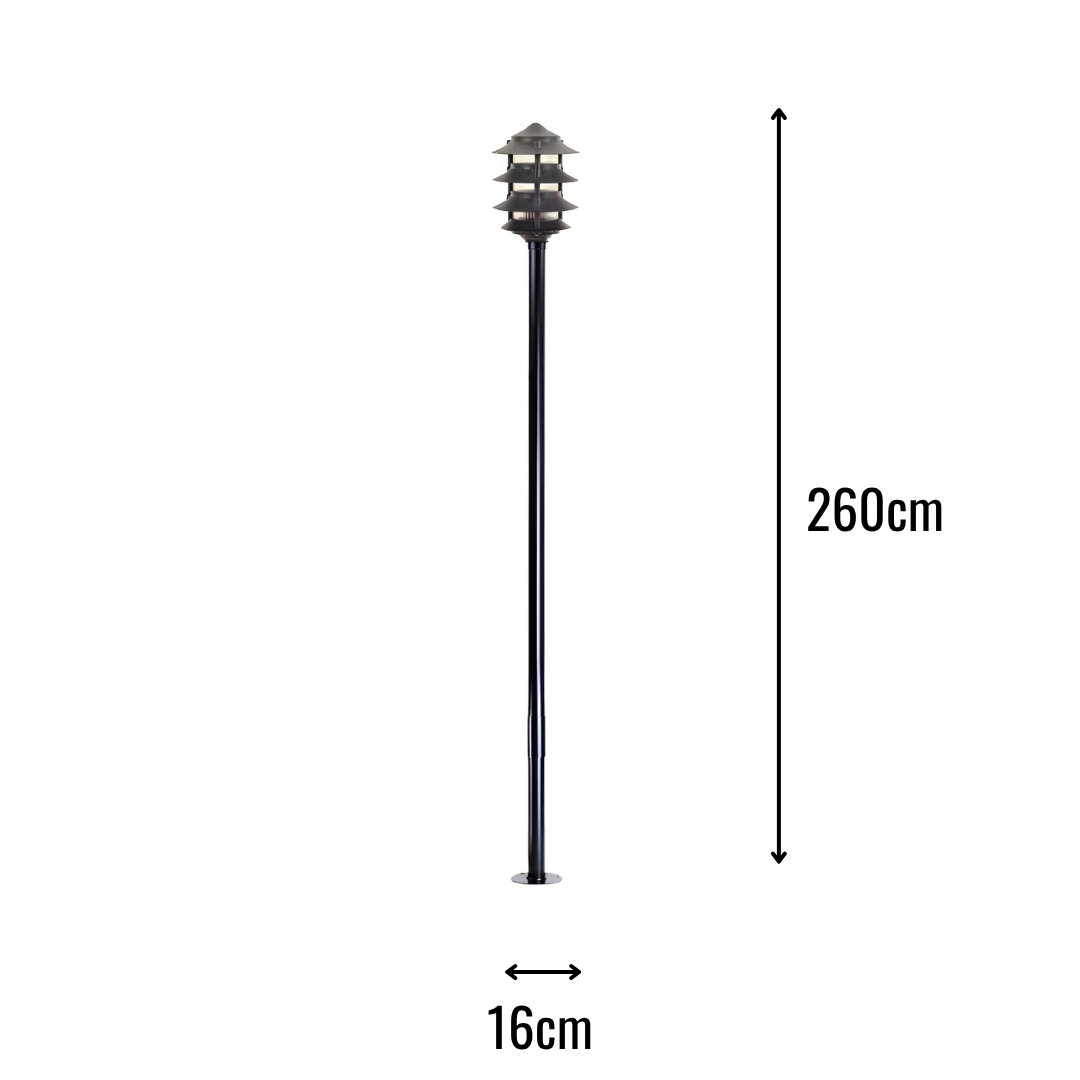 Zerpa Siyah Çim Fener Tekli Direk Z 3094