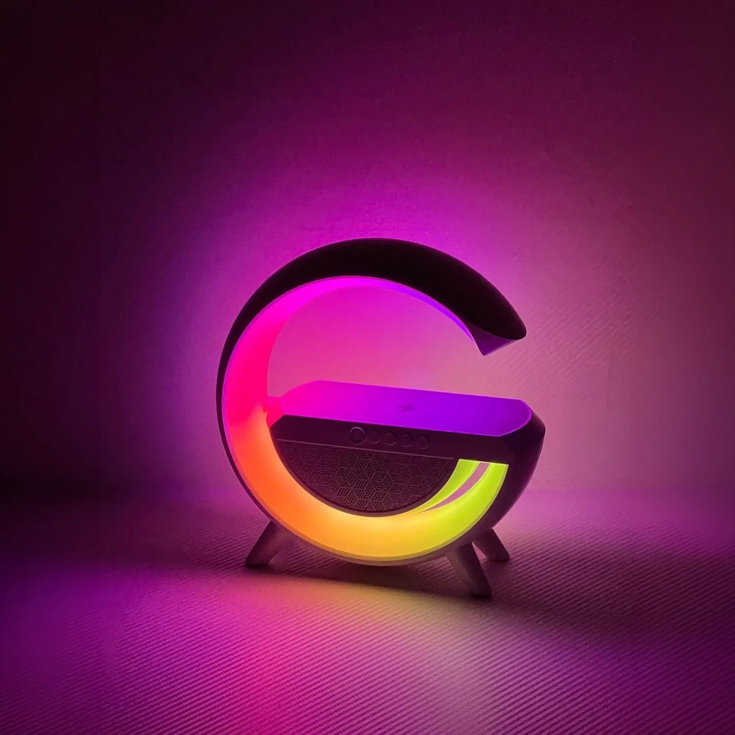 Kablosuz Telefon Şarj Bluetooth Hoparlör Istasyonu Ses Rgb Atmosfer Gece Işık