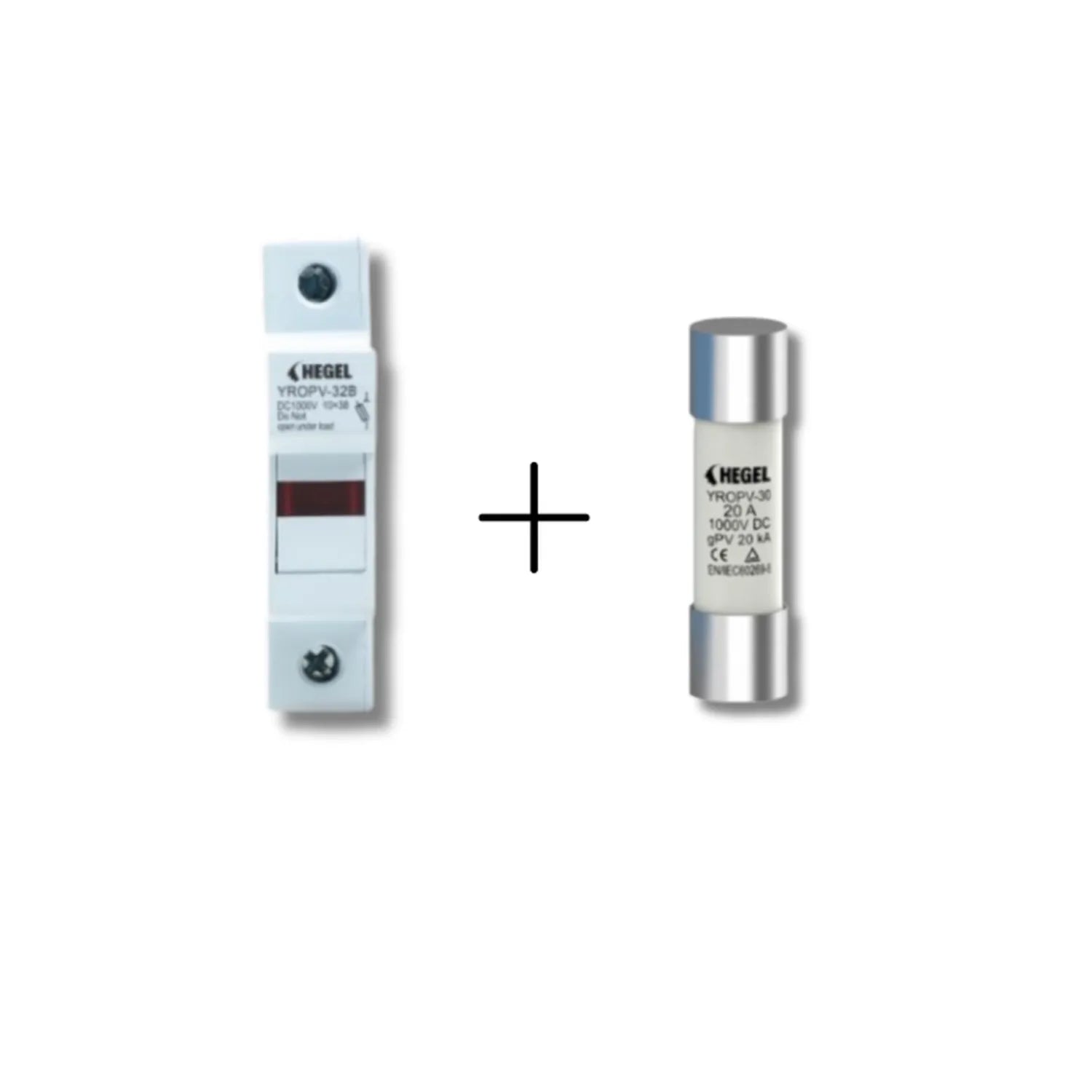 HEGEL DC 1000V SİGORTA TUTUCU ve DC SIGORTA 1000V 20A
