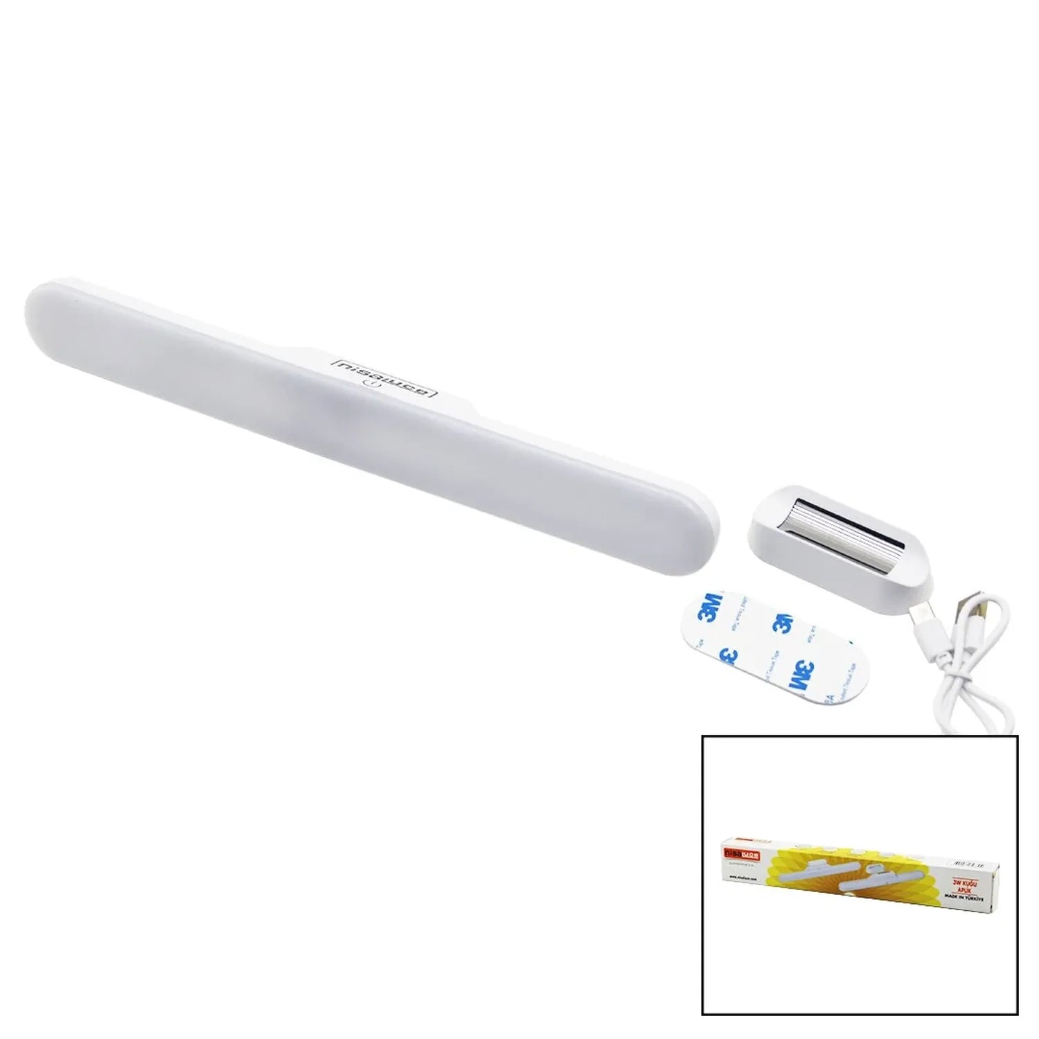 Nisa Luce (3w & Şarjlı) Kuğu Aplik Lamba (30x3.5cm) (Yapışkanlı & Mıknatıslı Montaj) (4 Fonksiyon Işık)*50 Eamp-098