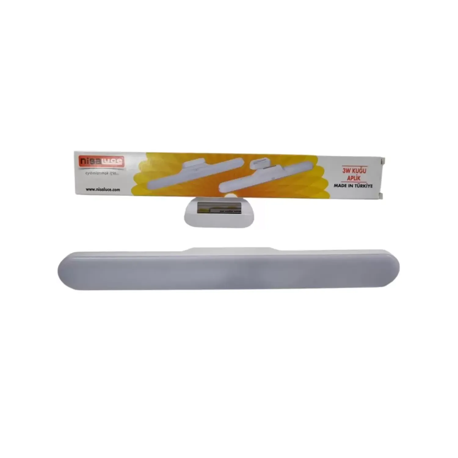 Nisa Luce (3w & Şarjlı) Kuğu Aplik Lamba (30x3.5cm) (Yapışkanlı & Mıknatıslı Montaj) (4 Fonksiyon Işık)*50 Eamp-098