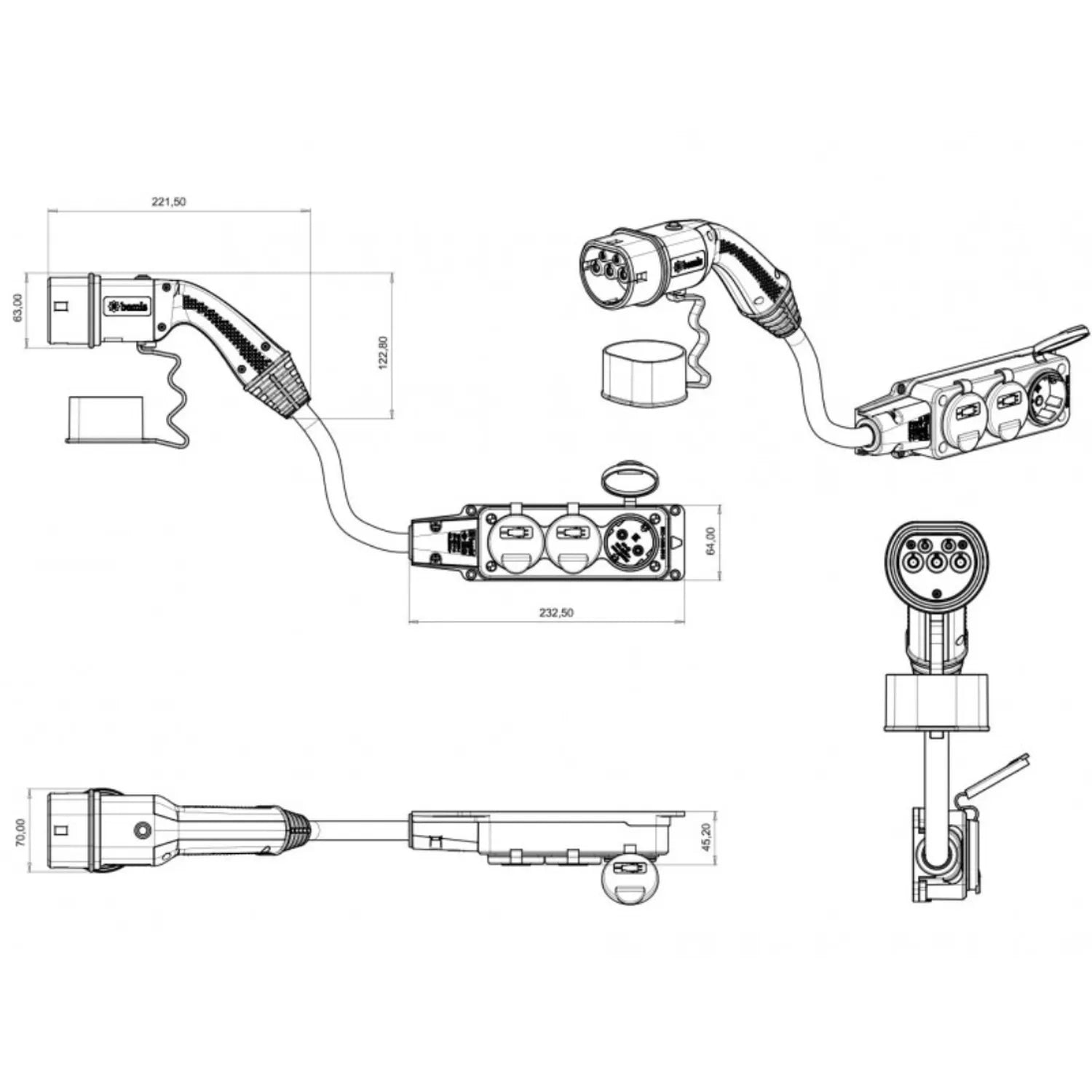 Bemis V2L 3'lü Uzatma Priz Adaptör BEV2L-3203-3203