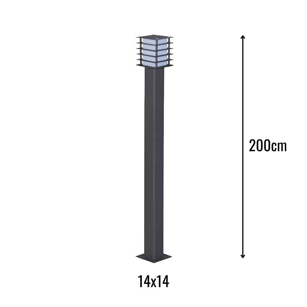 Zerpa Alüminyum Piramit E27 Duylu Bollard Tekli Z 13254