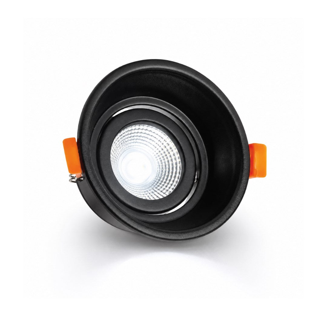 Kendal Siyah Yuvarlak Spot Kasası + GU5.3 Led Ampul Beyaz Işık KDA857