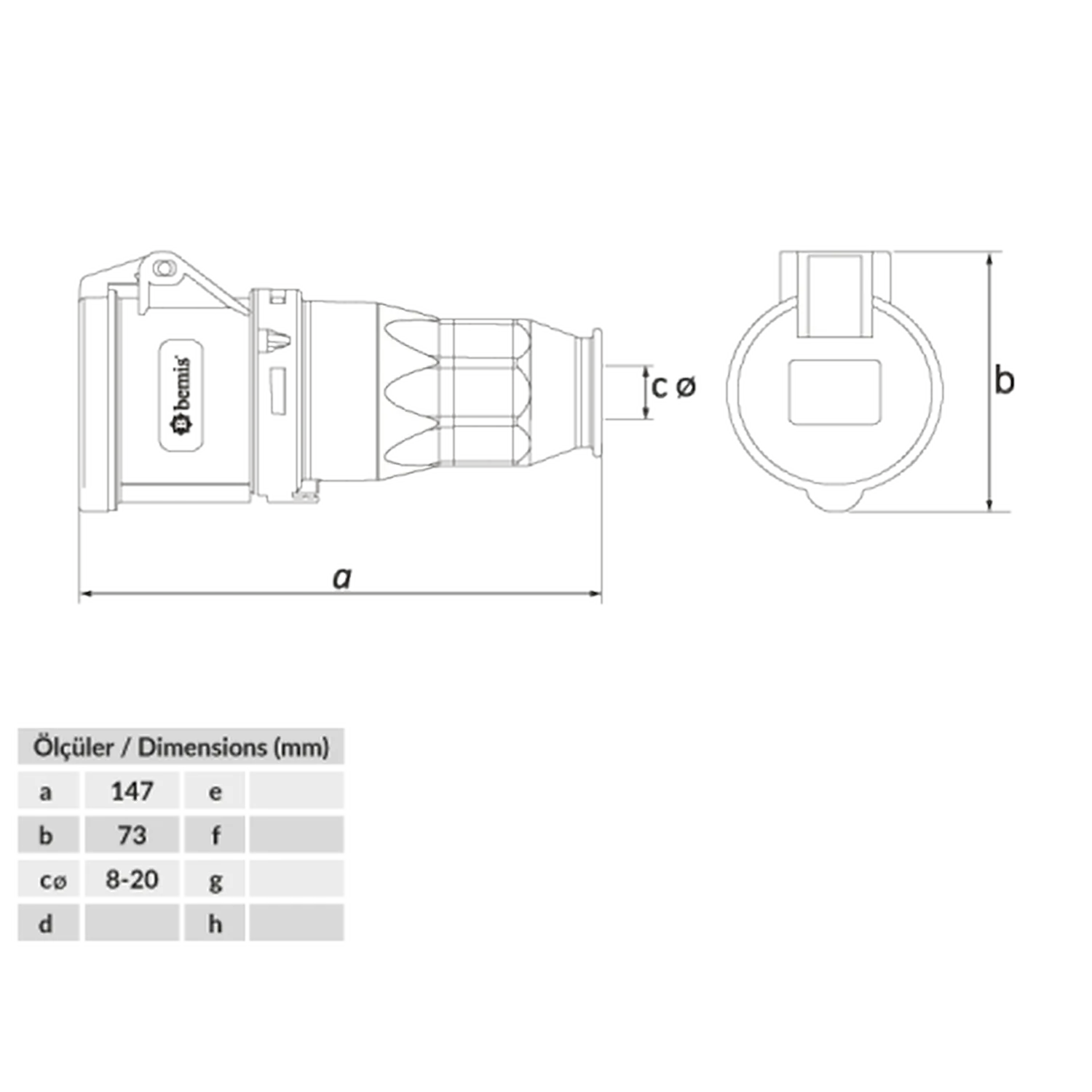 Bemis Trifaze CEE Norm Uzatma Prizi 4x16A BC1-1504-2312