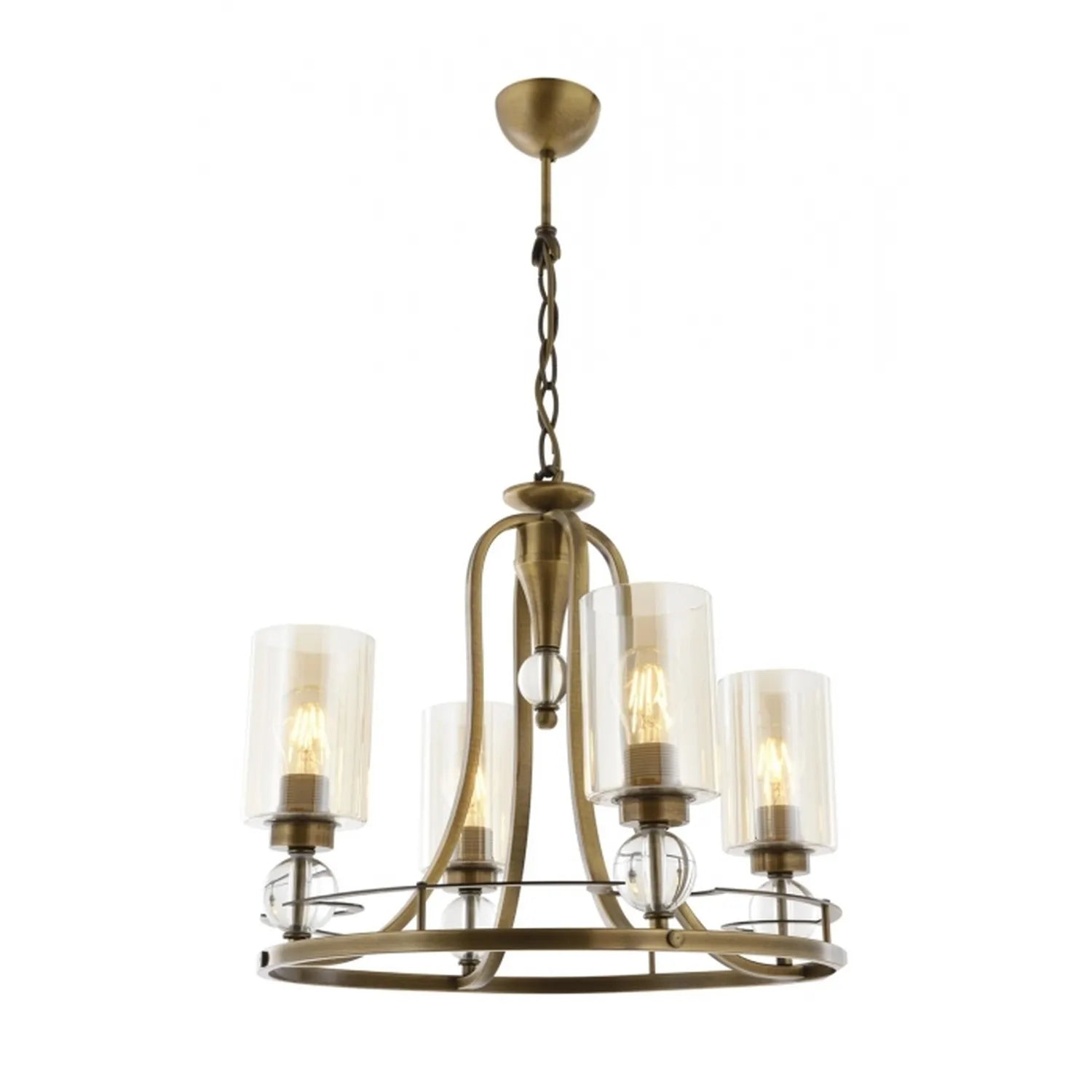 AVONNI AV-1597-4E Eskitme Kaplama Modern Avize, E27, Metal, Cam, 50cm