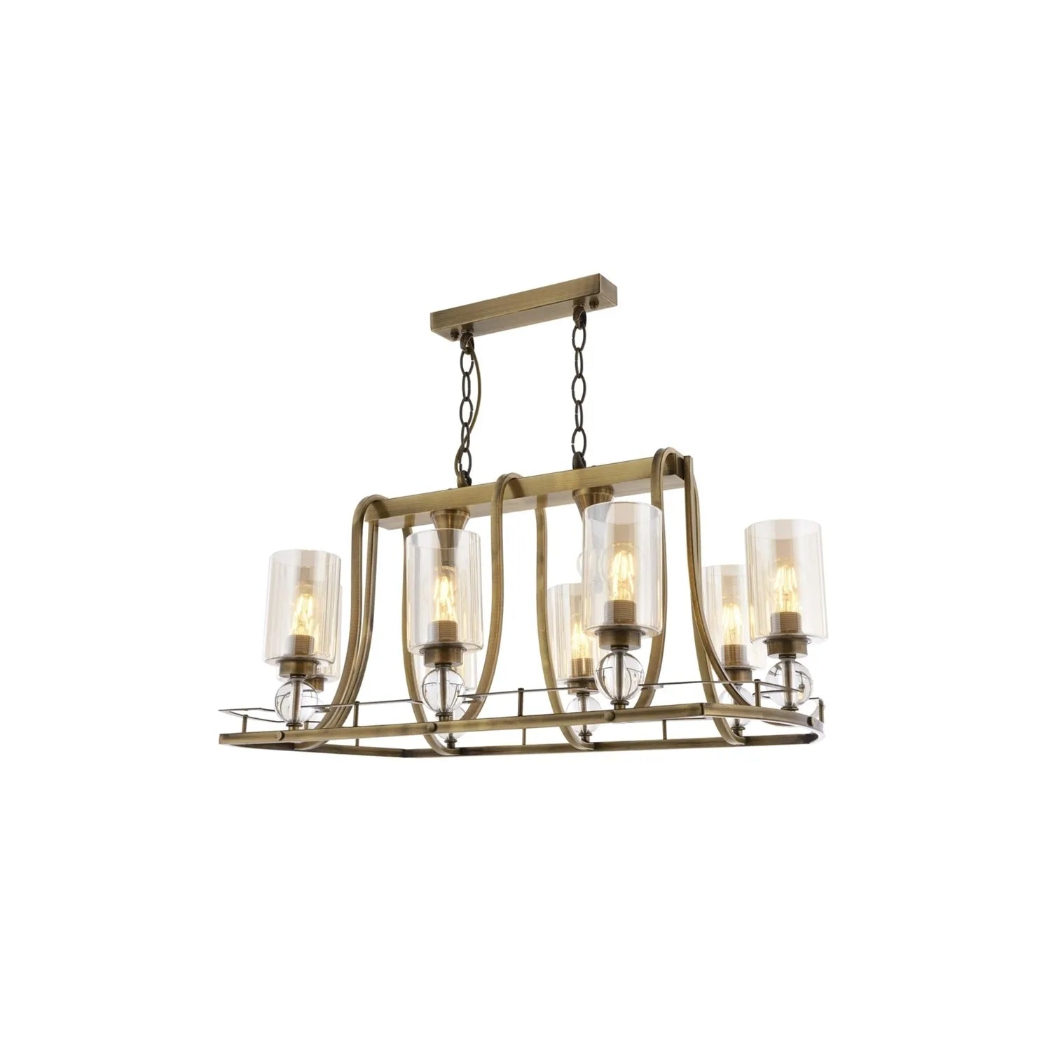 AVONNI AV-1597-8E-YM Eskitme Kaplama Modern Avize, E27, Metal, Cam, 89x50cm