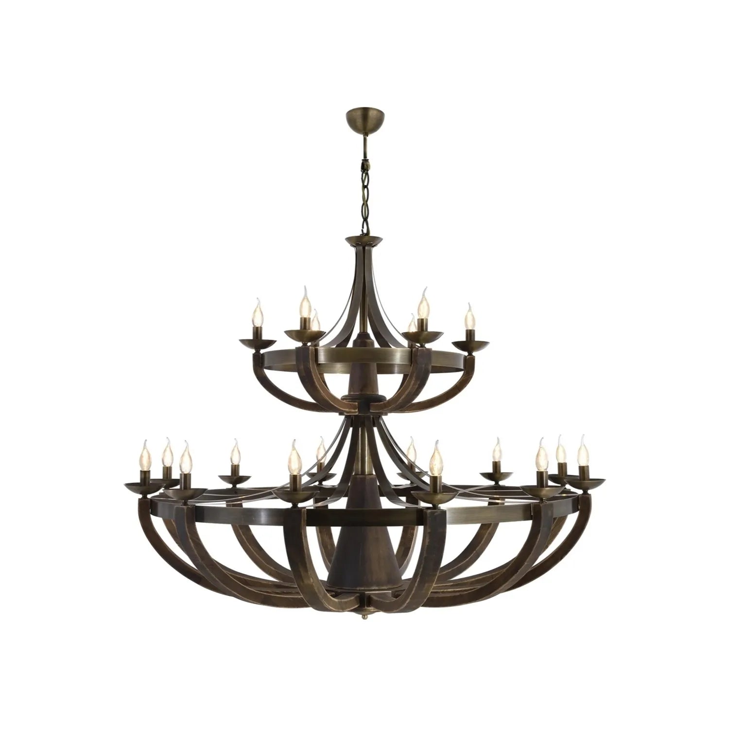 AVONNI AV-1644-12+6E Eskitme Kaplama Modern Avize, E14, Metal, Ahşap, 147cm