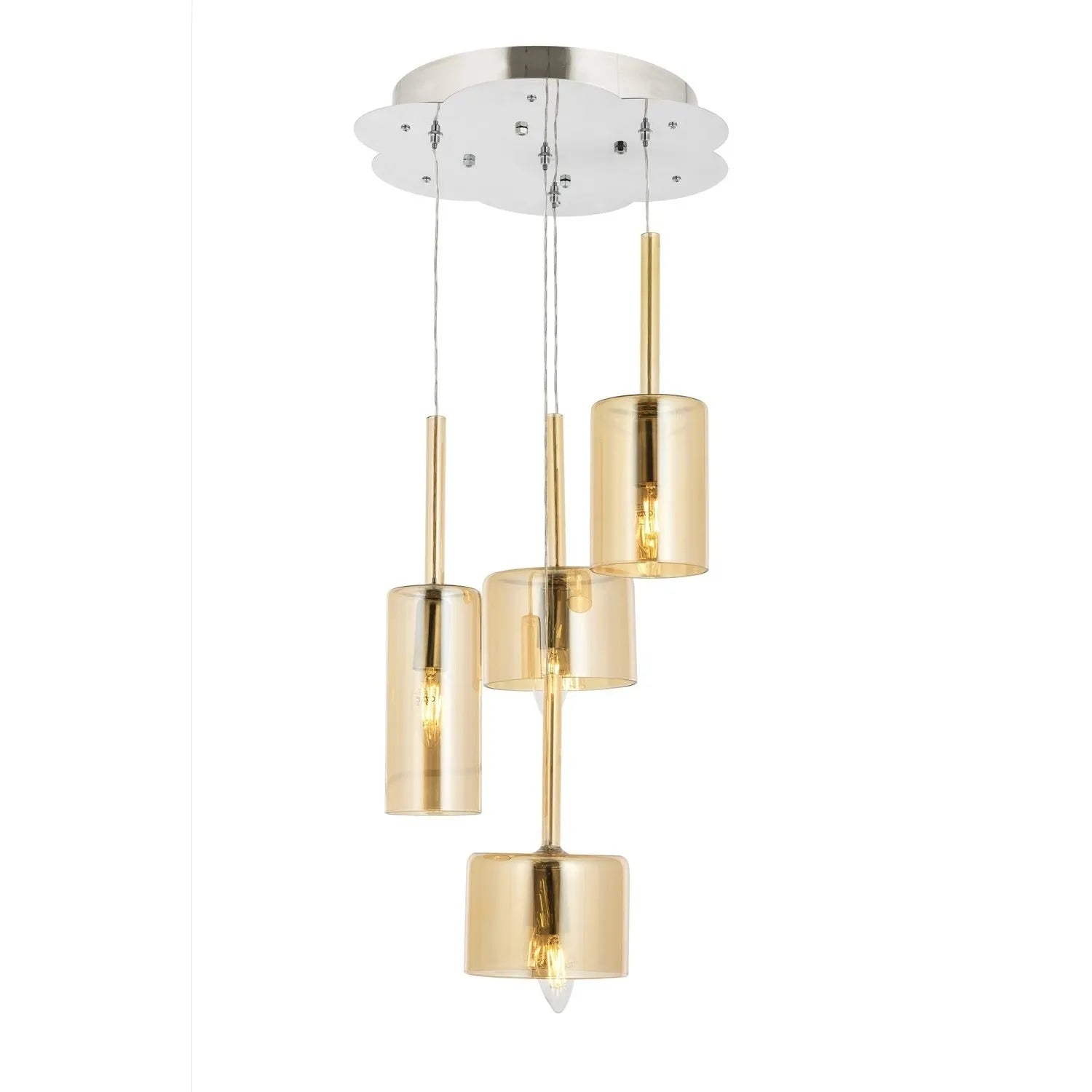 AVONNI AV-60043-4KT Krom Kaplama Modern Avize, E14, Metal, Cam, 35cm