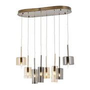 AVONNI AV-60043-E-ELLIPSE-BF Eskitme Kaplama Modern Avize, E14, Metal, Cam, Kristal, 70x35cm