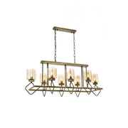 AVONNI AV-60135-8E-YM Eskitme Kaplama Modern Avize, E14, Metal, Cam, 110x40cm