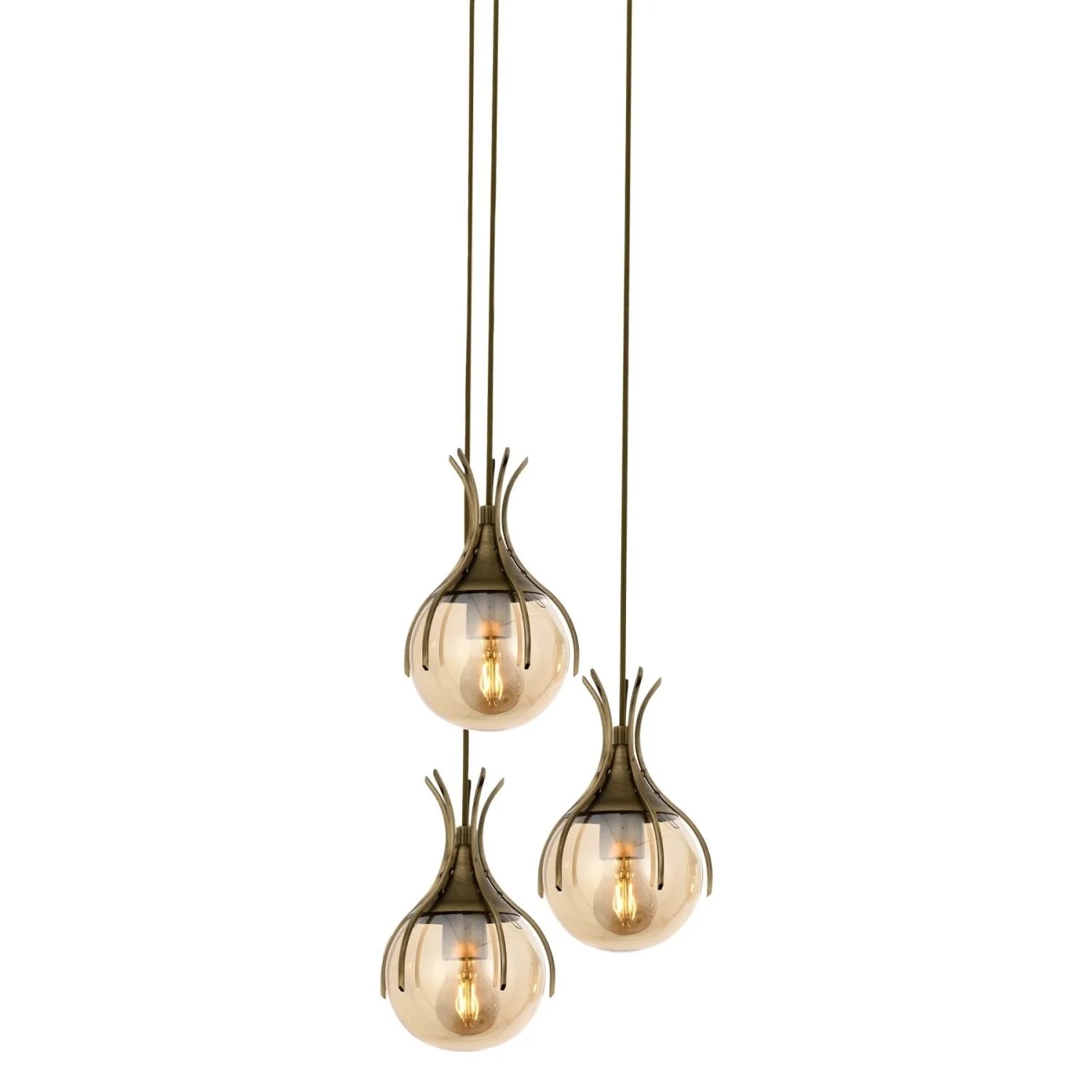 AVONNI AV-60161-3ET Eskitme Kaplama Modern Avize, E27, Metal, Cam, 40cm