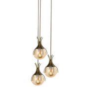 AVONNI AV-60161-3ET Eskitme Kaplama Modern Avize, E27, Metal, Cam, 40cm