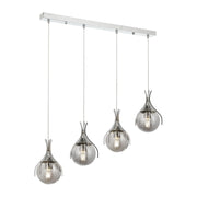 AVONNI AV-60161-4KY Krom Kaplama Modern Avize, E27, Metal, Cam, 70x13cm
