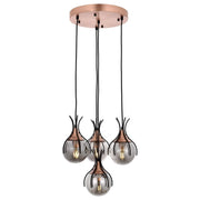 AVONNI AV-60161-4T-BSY Siyah Boyalı Modern Avize, E27, Metal, Cam, 40cm