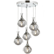AVONNI AV-60161-6KT Krom Kaplama Modern Avize, E27, Metal, Cam, 50cm