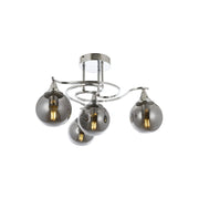 AVONNI AV-60156-4K Krom Kaplama Modern Avize, E27, Metal, Cam, 55cm