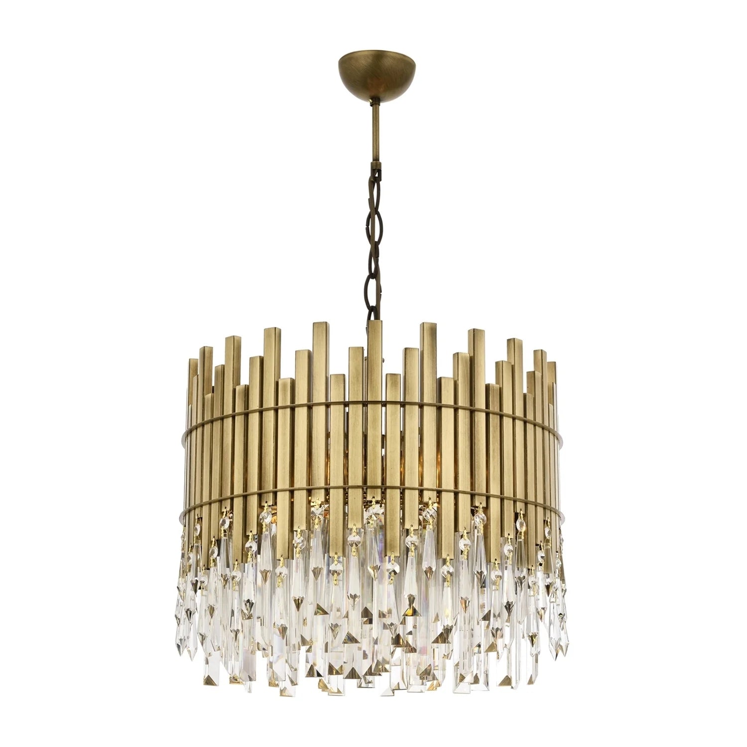 AVONNI AV-60162-E40 Eskitme Kaplama Klasik Avize, E27, Metal, Kristal, 40cm