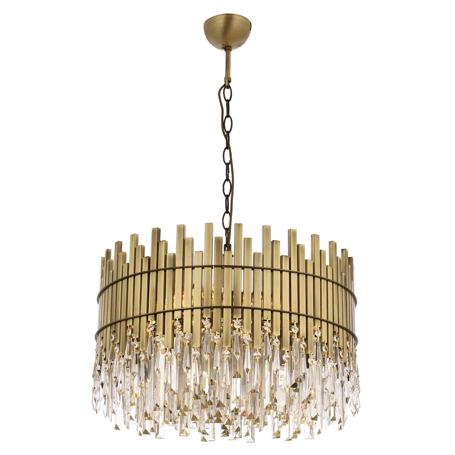 AVONNI AV-60162-E60 Eskitme Kaplama Klasik Avize, E27, Metal, Kristal, 60cm
